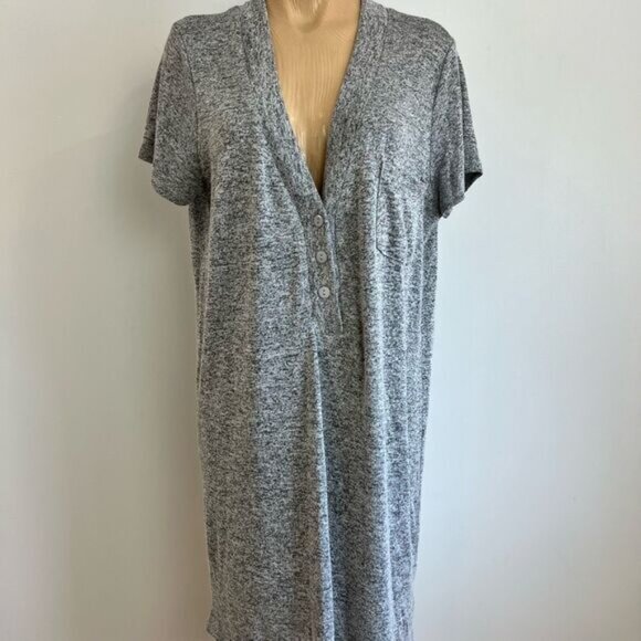 Rose Maternite Other - Rose Maternité Breastfeeding Nursing Gown Dress Gray Grey Large Buttons Cozy